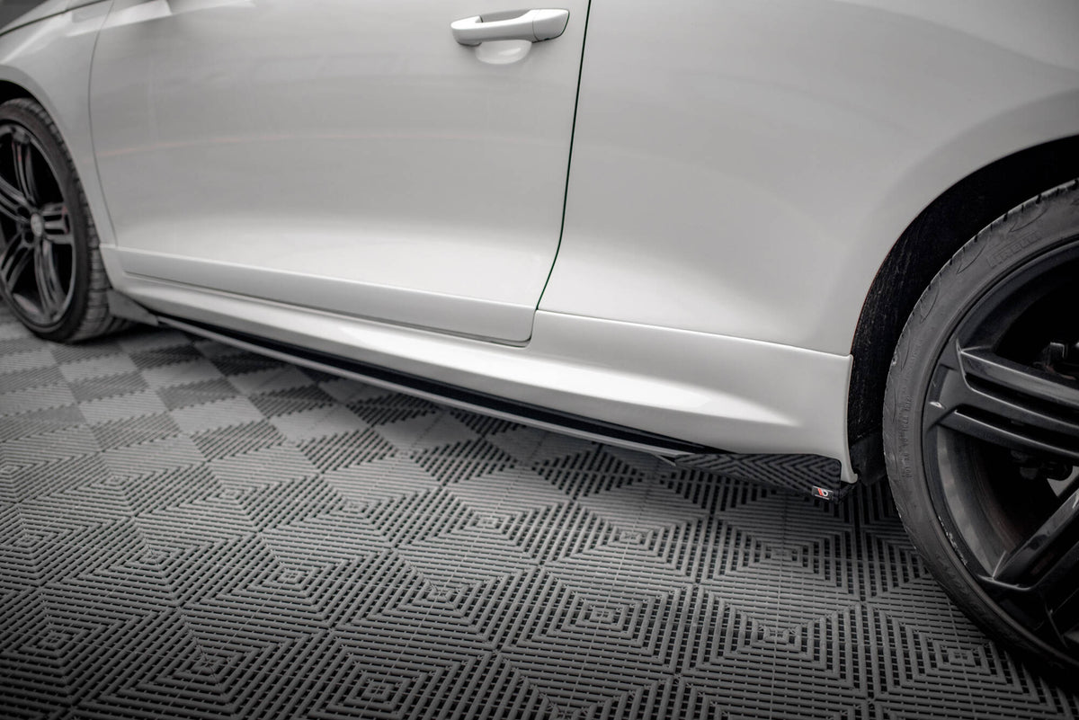 Street Pro Street+ Seitenschweller Leisten + Flaps passend für VW Scirocco R Mk3 / Mk3 Facelift schwarz Hochglanz – Ansicht 4