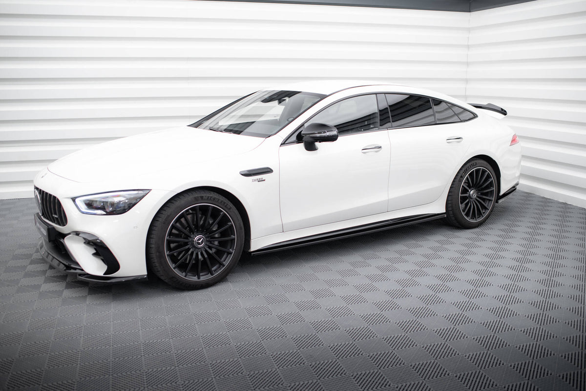 Street+ Seitenschweller Leisten passend für Mercedes-AMG GT 43 4 Door Coupe V8 Styling Package X290 schwarz Hochglanz – Ansicht 3