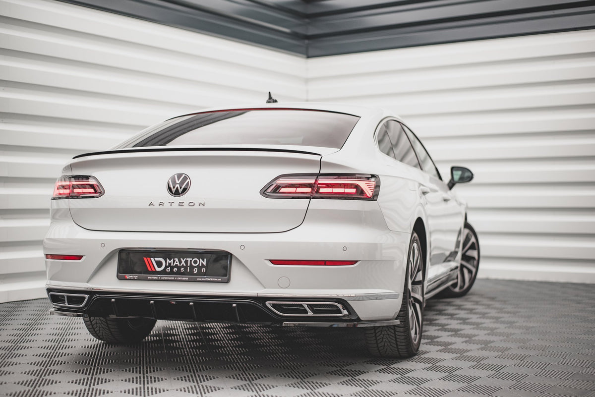 Diffusor Heck Ansatz passend für VW Arteon R-Line Limousine / Shooting Brake Mk1 Facelift schwarz Hochglanz – Ansicht 3