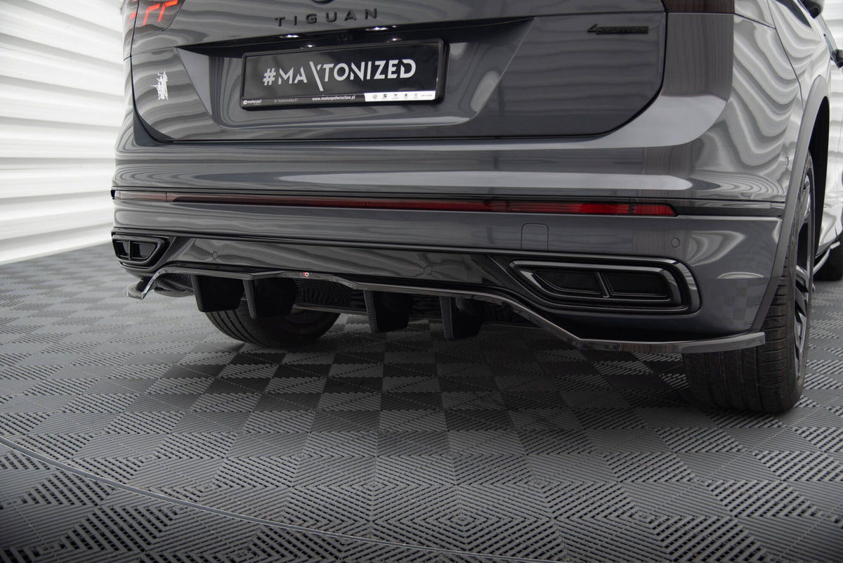 Street+ Mittlerer Diffusor RACE passend für VW Tiguan R-Line Mk2 Facelift schwarz Hochglanz – Ansicht 3