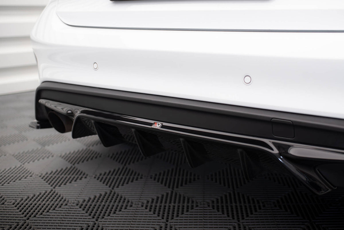 Diffusor Heck Ansatz V.2 passend für Ford Focus Hatchback ST Mk4  schwarz Hochglanz – Ansicht 4