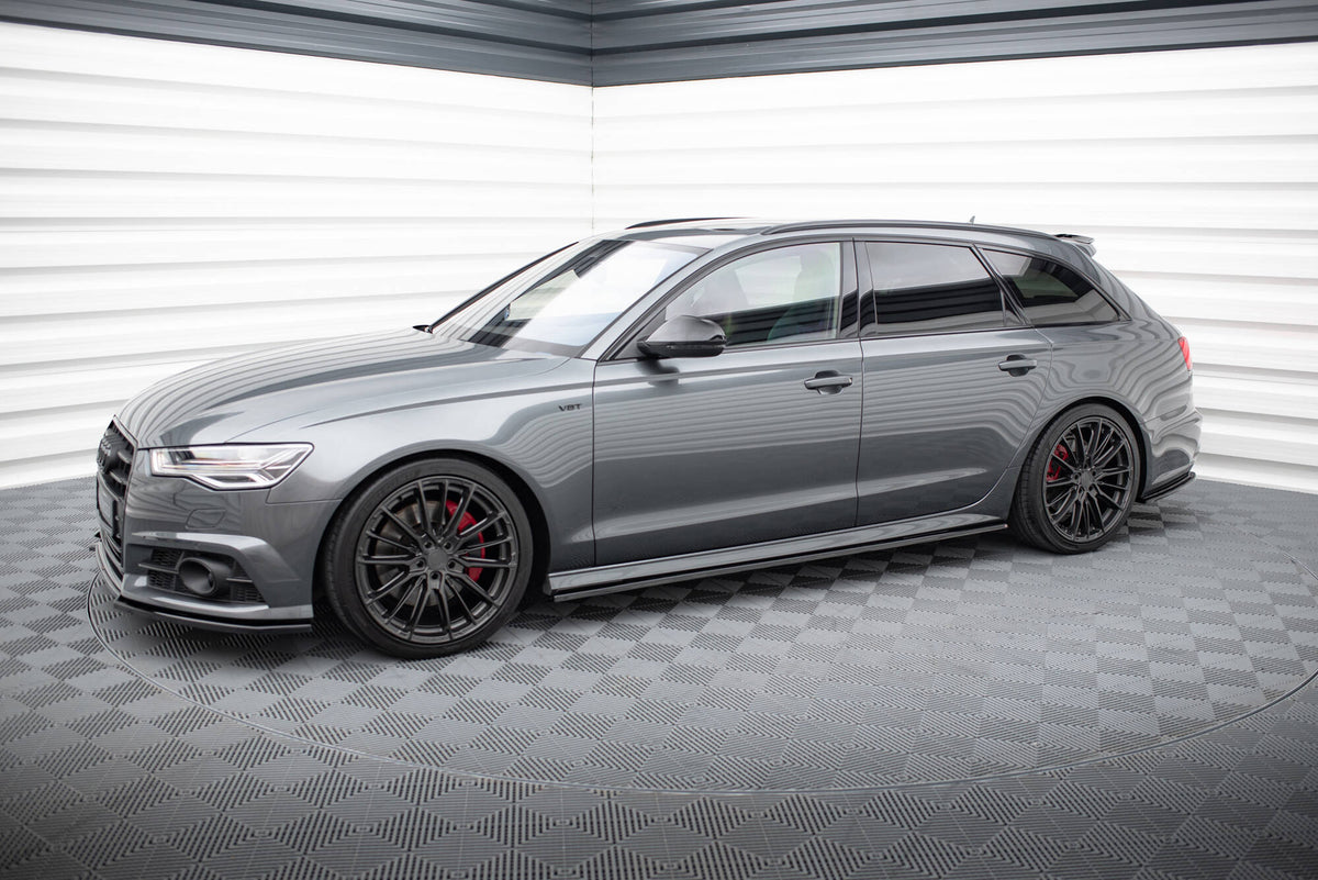 Dokładki Progów Audi S6 / A6 S-Line / A6 C7 FL  schwarz Hochglanz – Ansicht 1