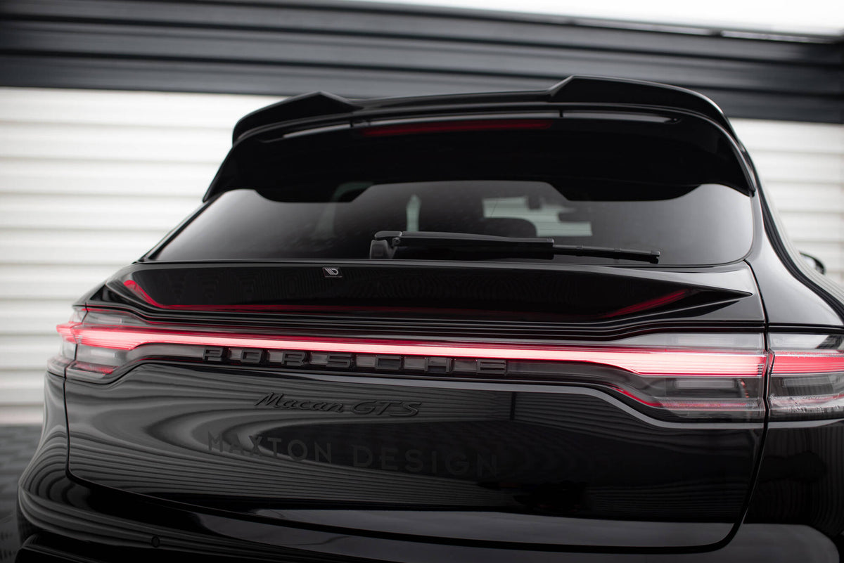 Niedriger Heckspoiler Lippe 3D Porsche Macan GTS / Standard / T Mk1 Facelift 2 schwarz Hochglanz – Ansicht 3