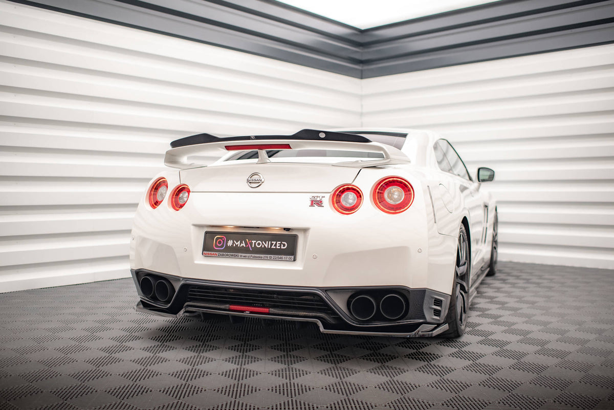 Street+ Mittlerer Diffusor RACE passend für Nissan GTR R35 Facelift schwarz Hochglanz – Ansicht 4