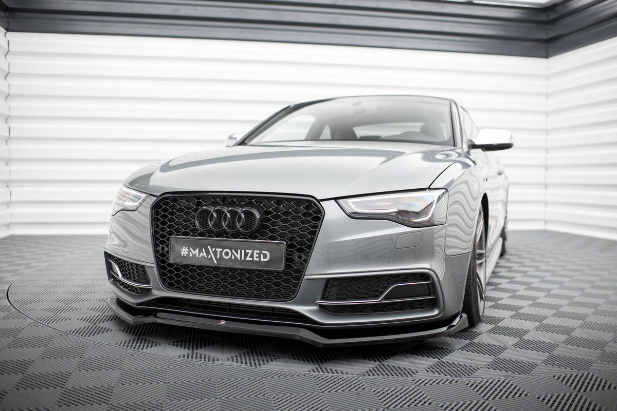 Street+ Spoilerlippe Front Ansatz V.4 passend für Audi S5 / A5 S-Line 8T Facelift schwarz Hochglanz – Ansicht 4