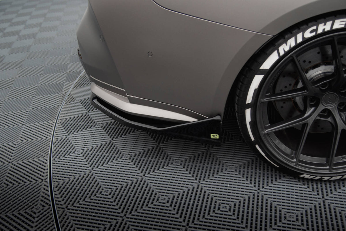 Heck Ansatz Flaps Diffusor V.3 passend für CSL Look BMW M4 G82 / G82 Facelift schwarz Hochglanz – Ansicht 1