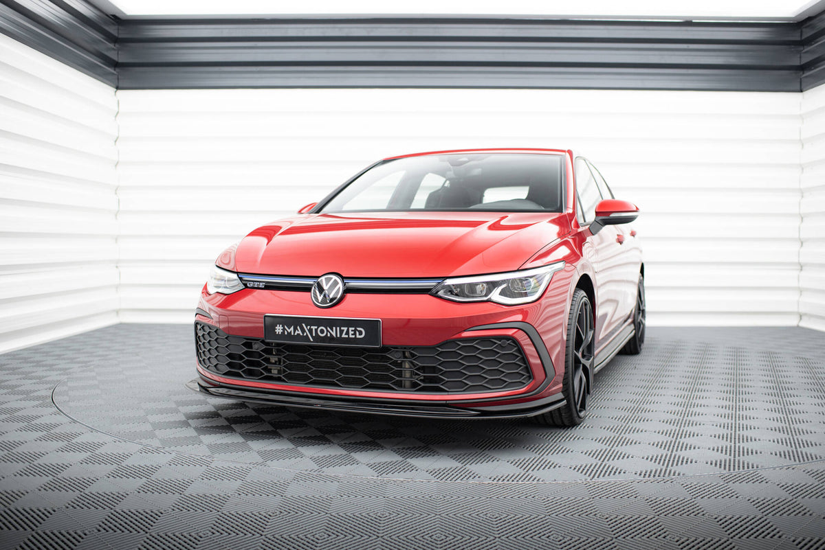 Street+ Spoilerlippe Front Ansatz V.5 passend für VW Golf GTI / GTE / GTD / R-Line Mk8 schwarz Hochglanz – Ansicht 3