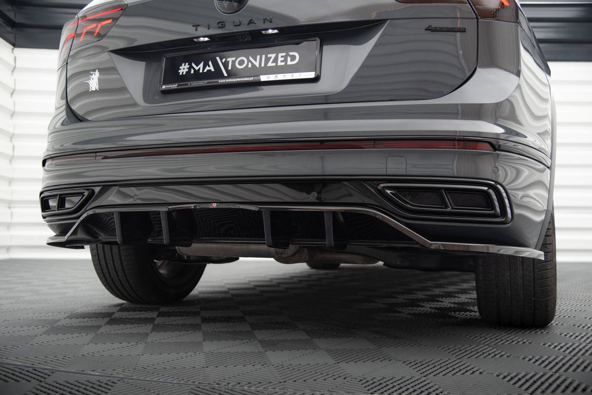 Street+ Mittlerer Diffusor RACE passend für VW Tiguan R-Line Mk2 Facelift schwarz Hochglanz – Ansicht 5