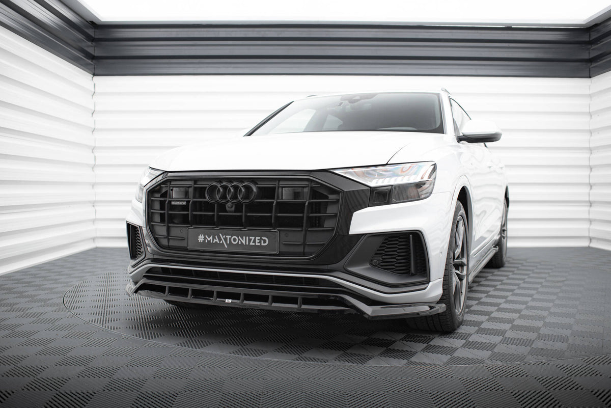Street+ Spoilerlippe Front Ansatz V.2 passend für Audi SQ8 / Q8 S-Line Mk1 schwarz Hochglanz – Ansicht 3