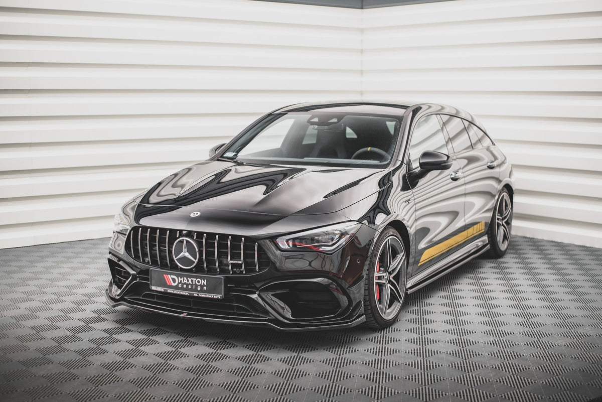 Street+ Spoilerlippe Front Ansatz V.1 passend für Mercedes-AMG CLA 45 Aero C118 schwarz Hochglanz – Ansicht 3