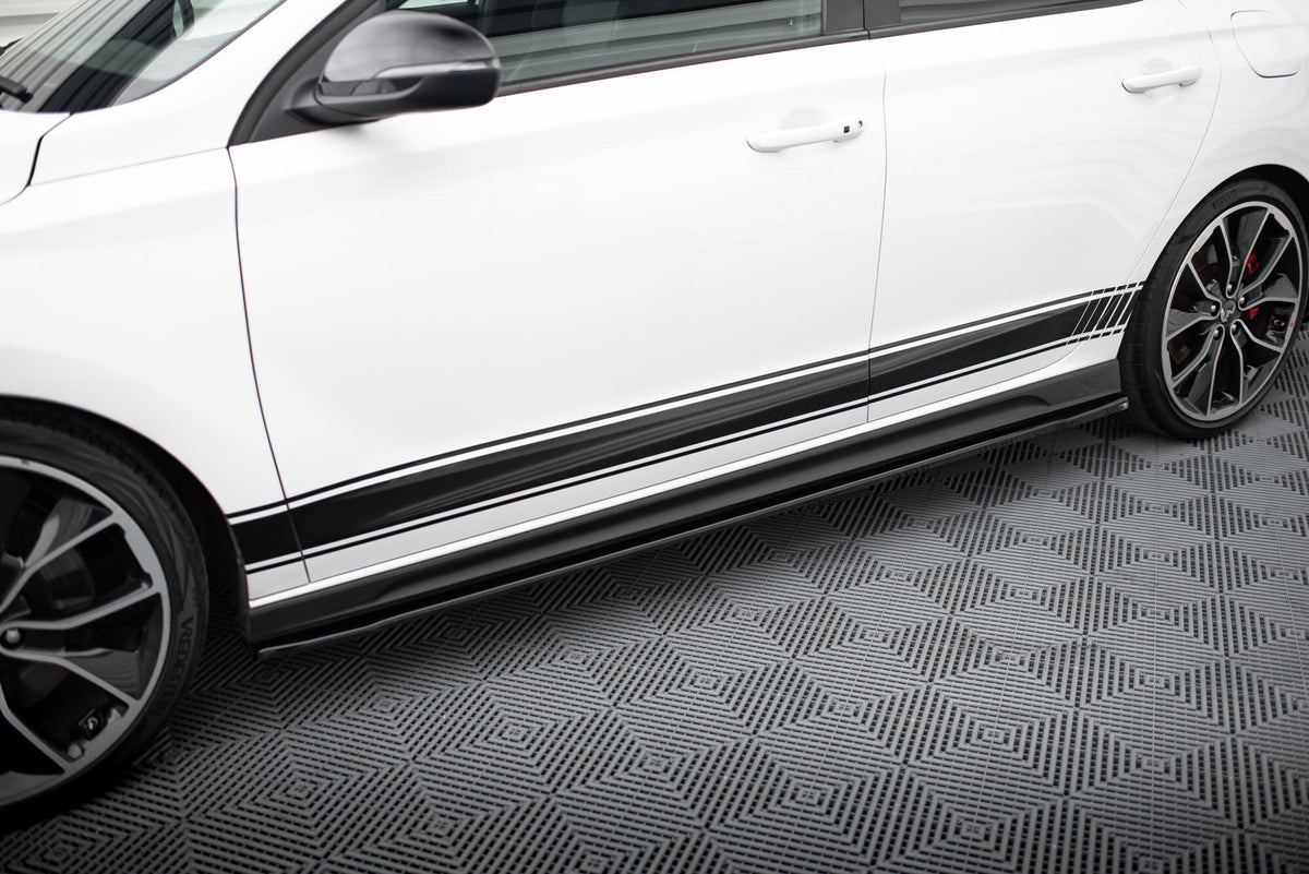 Street+ Seitenschweller Leisten passend für V.4 Hyundai I30 N / N-Line Hatchback / Fastback Mk3 / Mk3 Facelift schwarz Hochglanz – Ansicht 3