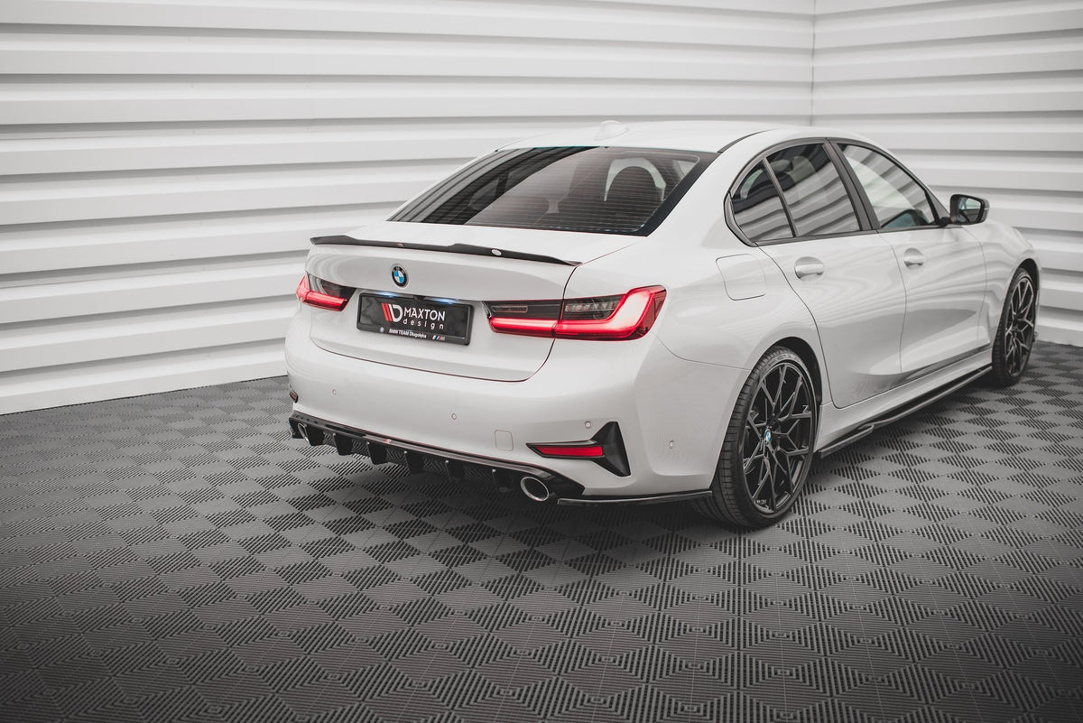 Heck Ansatz Flaps Diffusor passend für BMW 3er Limousine G20 schwarz Hochglanz – Ansicht 4