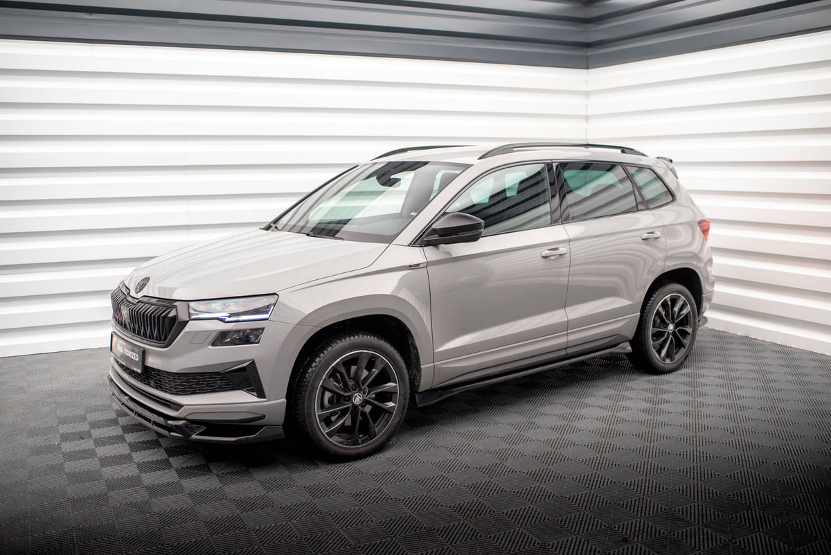 Street+ Seitenschweller Leisten passend für Skoda Karoq Sportline Mk1  schwarz Hochglanz – Ansicht 1