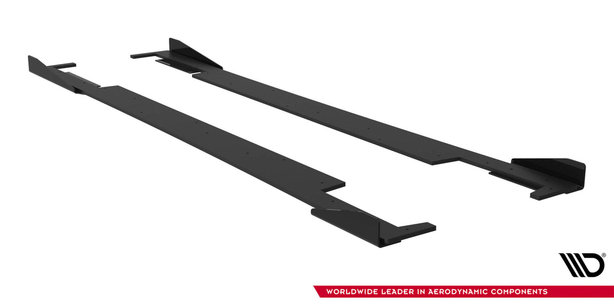 Street Pro Street+ Seitenschweller Leisten + Flaps passend für Subaru Impreza WRX STI Mk3 Facelift schwarz Hochglanz – Ansicht 7