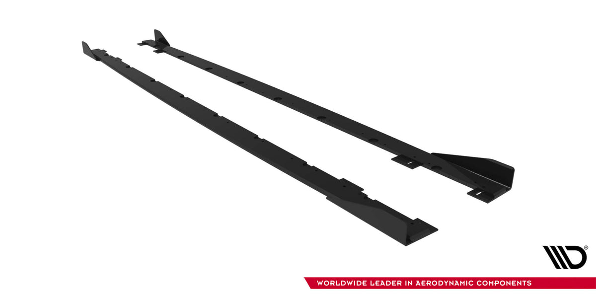 Street Pro Street+ Seitenschweller Leisten + Flaps passend für BMW 2 M-Paket / M235i Gran Coupe  F74 schwarz Hochglanz – Ansicht 7