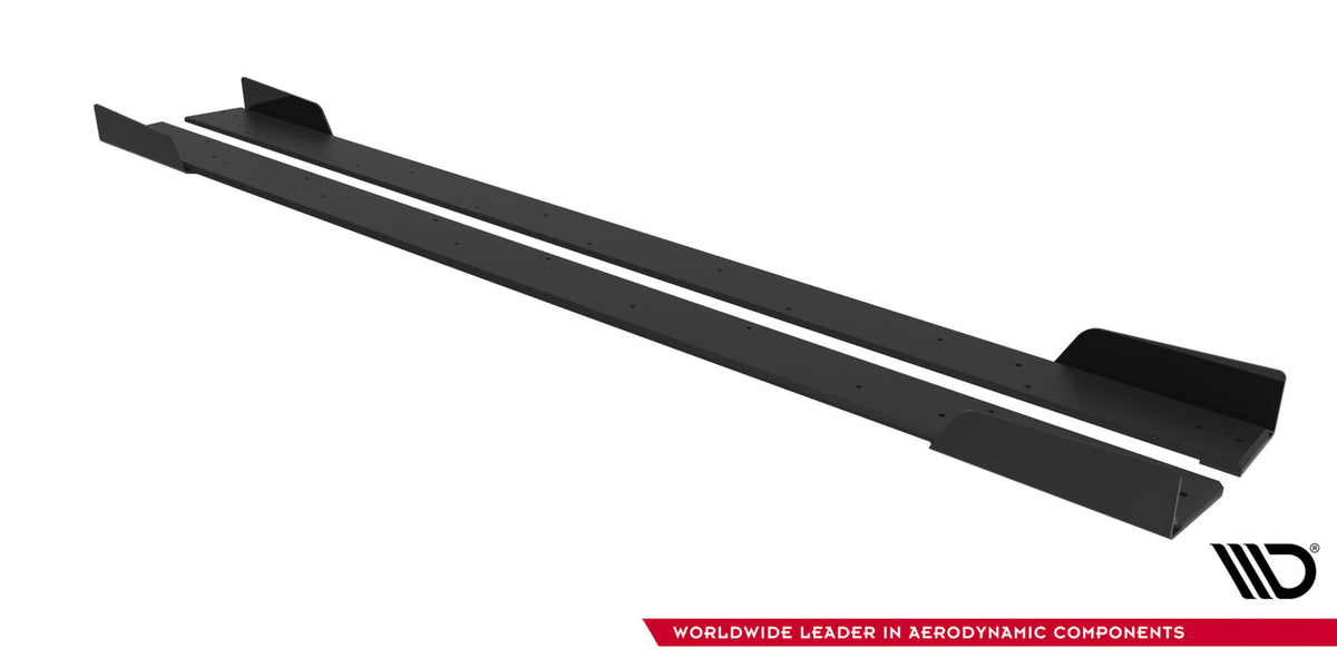 Street Pro Street+ Seitenschweller Leisten + Flaps passend für Mitsubishi Lancer EVO X schwarz Hochglanz – Ansicht 7