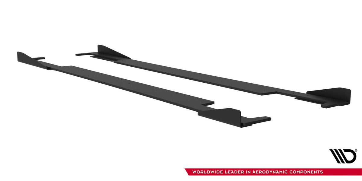 Street Pro Street+ Seitenschweller Leisten + Flaps passend für Subaru Impreza WRX STI Mk3 Facelift schwarz Hochglanz – Ansicht 6