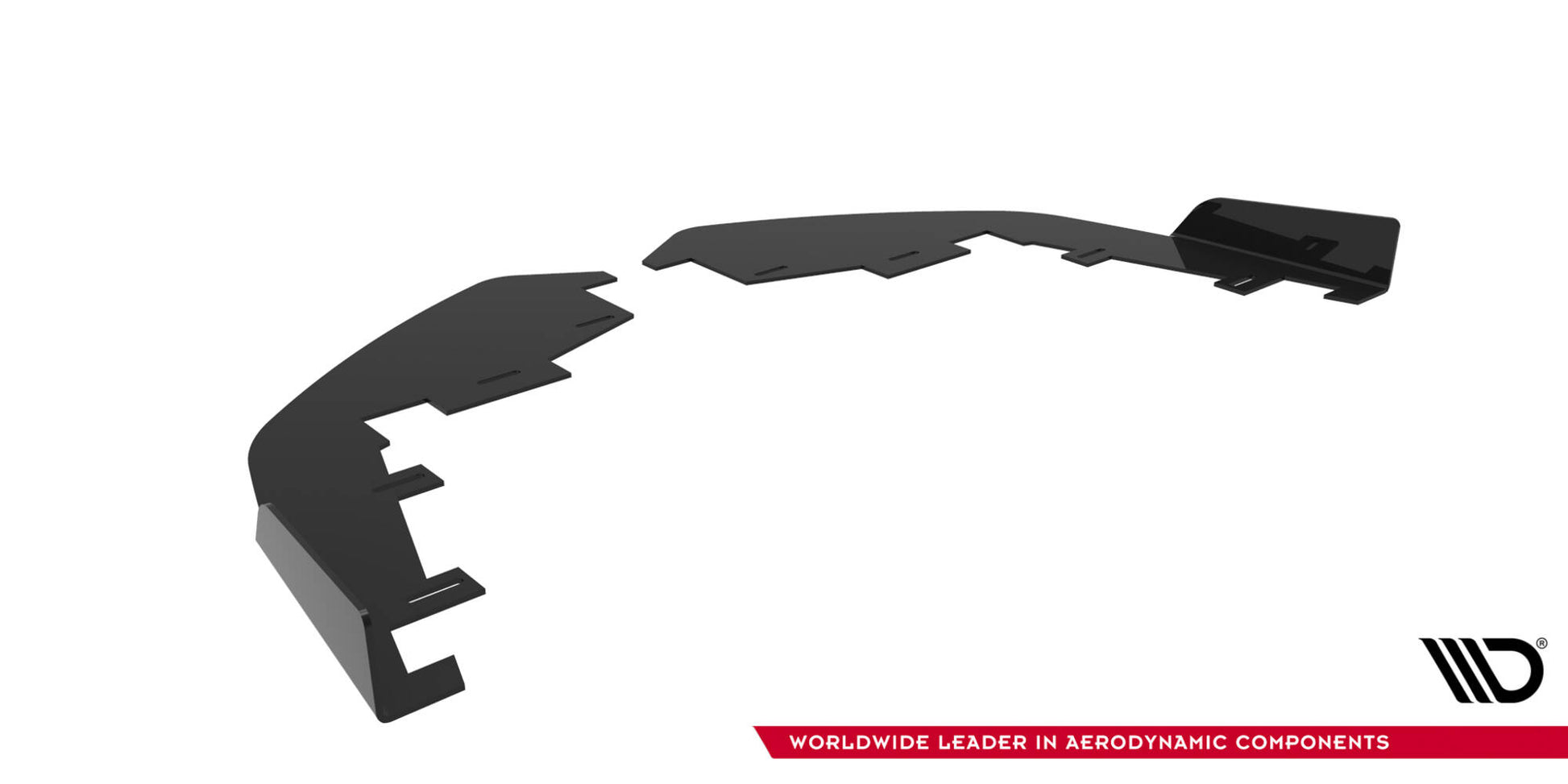 Front Stoßstange Flaps passend für Mitsubishi Lancer EVO X schwarz Hochglanz – Ansicht 5