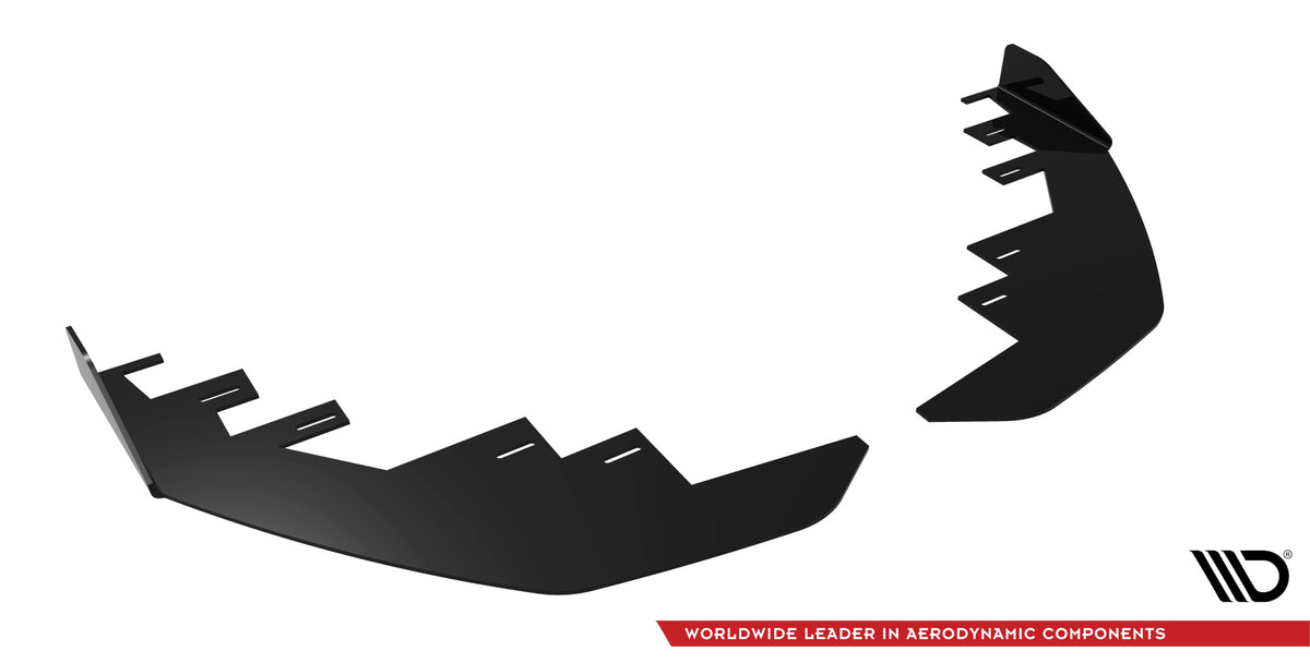 Front Stoßstange Flaps passend für Mercedes-AMG C43 Coupe / Cabrio C205  Facelift / A205 Facelift schwarz Hochglanz – Ansicht 4