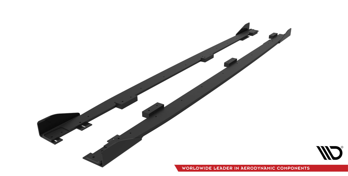 Street Pro Street+ Seitenschweller Leisten + Flaps passend für Peugeot 208 GT Mk2 schwarz Hochglanz – Ansicht 6