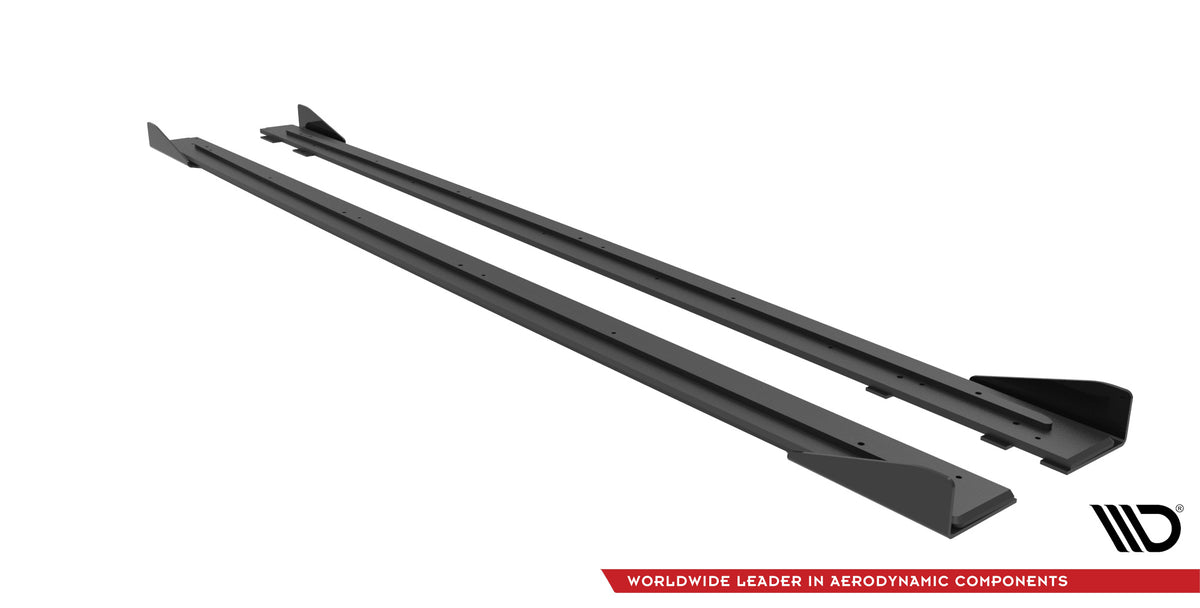 Street Pro Street+ Seitenschweller Leisten + Flaps passend für Audi RS6 Avant C6 schwarz Hochglanz – Ansicht 5