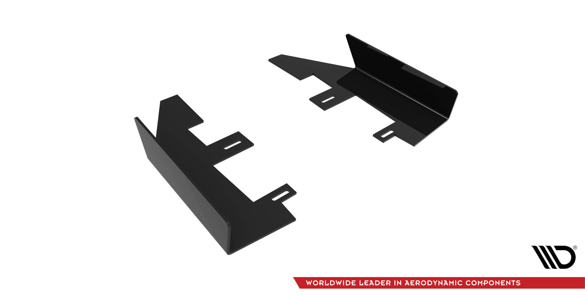 Hintere Seiten Flaps passend für Mercedes-AMG C63 Limousine / Kombi W205 Facelift schwarz Hochglanz – Ansicht 5