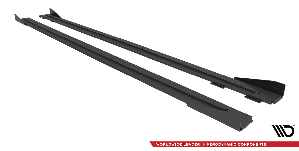 Street Pro Street+ Seitenschweller Leisten + Flaps passend für Audi RS6 Avant C6 schwarz Hochglanz – Ansicht 6