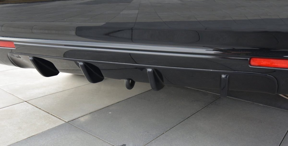 Diffusor Heck Ansatz passend für Honda Accord Limousine Mk8 schwarz Hochglanz – Ansicht 1