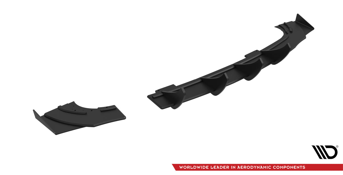 Robuste Racing Diffusor Heck Ansatz + Flaps passend für Opel Astra GTC OPC-Line J schwarz Hochglanz – Ansicht 7