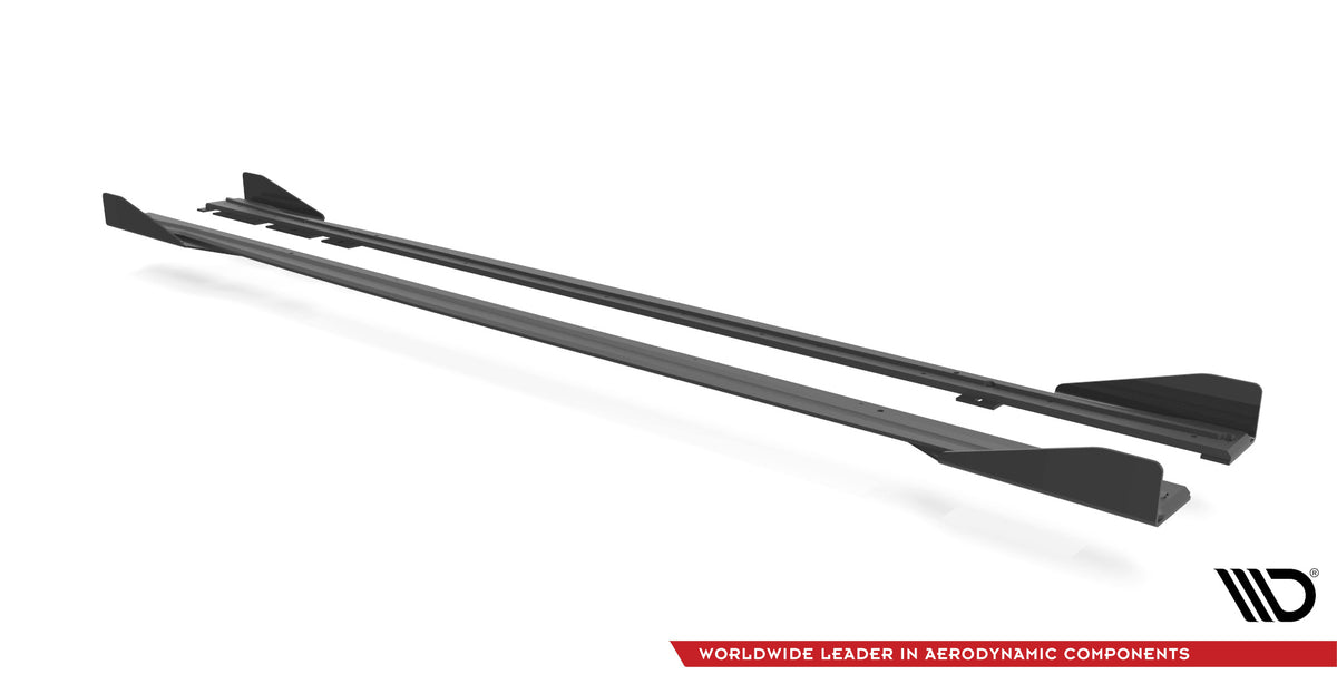 Street Pro Street+ Seitenschweller Leisten + Flaps passend für BMW M2 F87 schwarz Hochglanz – Ansicht 5