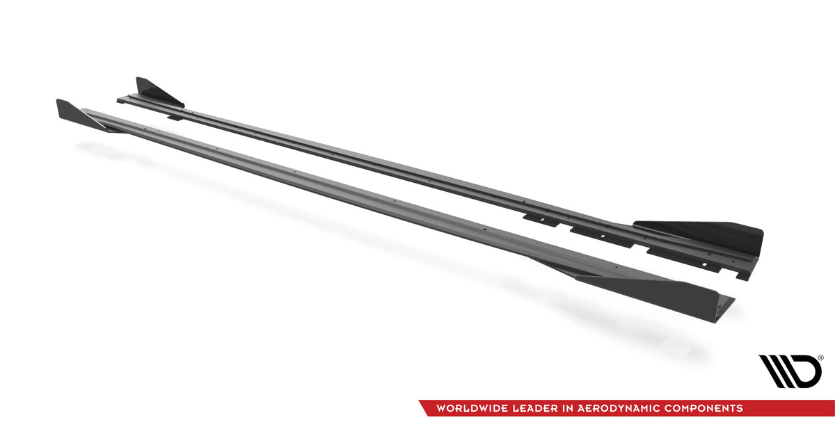 Street Pro Street+ Seitenschweller Leisten + Flaps passend für BMW M2 F87 schwarz Hochglanz – Ansicht 6
