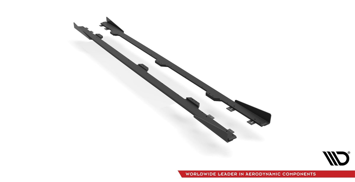Street Pro Street+ Seitenschweller Leisten + Flaps passend für BMW 4er M-Paket / M440i G22 / G23 / G22 Facelift / G23 Facelift schwarz Hochglanz – Ansicht 4