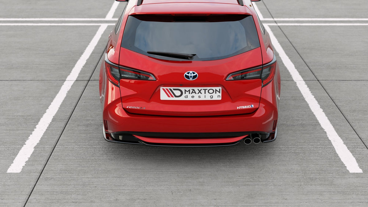 Heck Ansatz Flaps Diffusor passend für Toyota Corolla XII Touring Sports schwarz Hochglanz – Ansicht 7