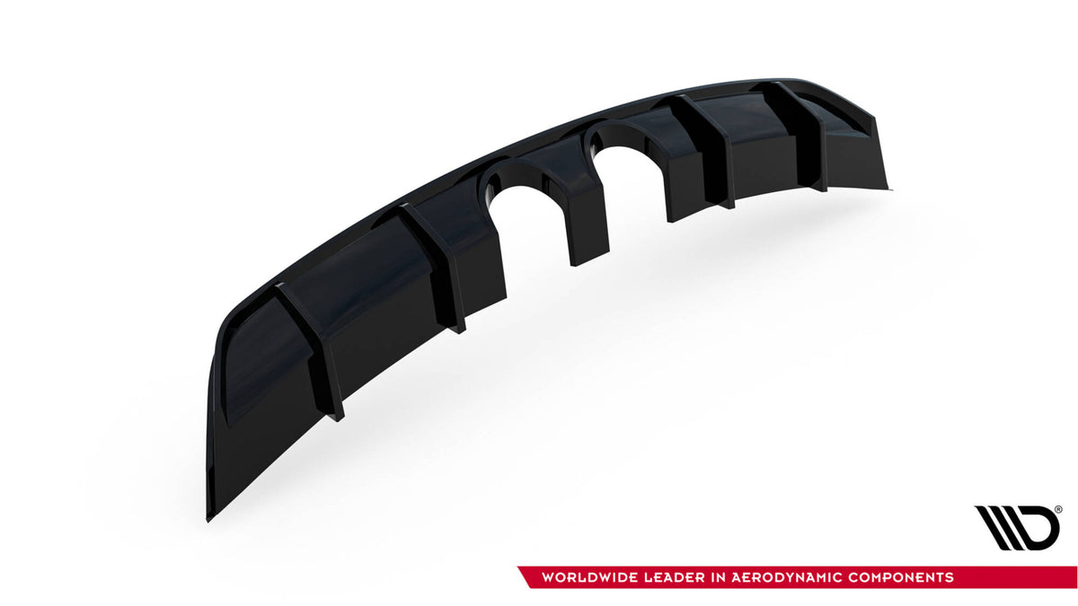 Diffusor Heck Ansatz V.2 passend für VW Scirocco Mk3 (R32 Auspuff) schwarz Hochglanz – Ansicht 9