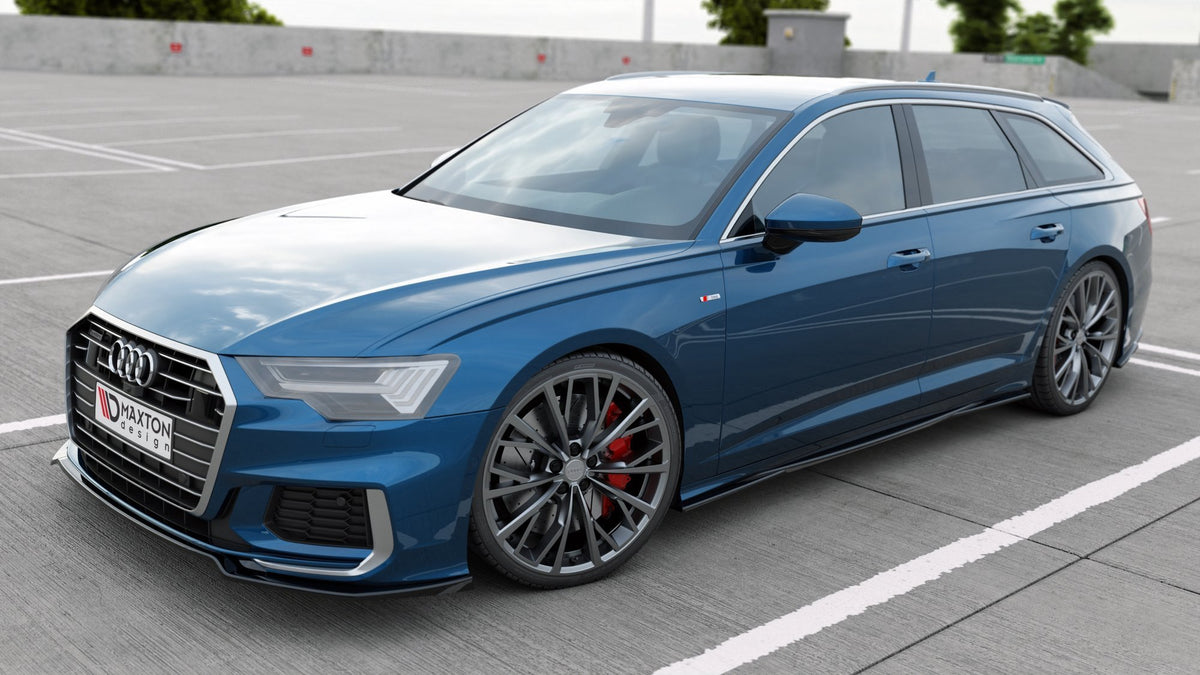 Street+ Spoilerlippe Front Ansatz V.1 passend für Audi A6 S-Line / S6 C8 / C8 Facelift schwarz Hochglanz – Ansicht 3