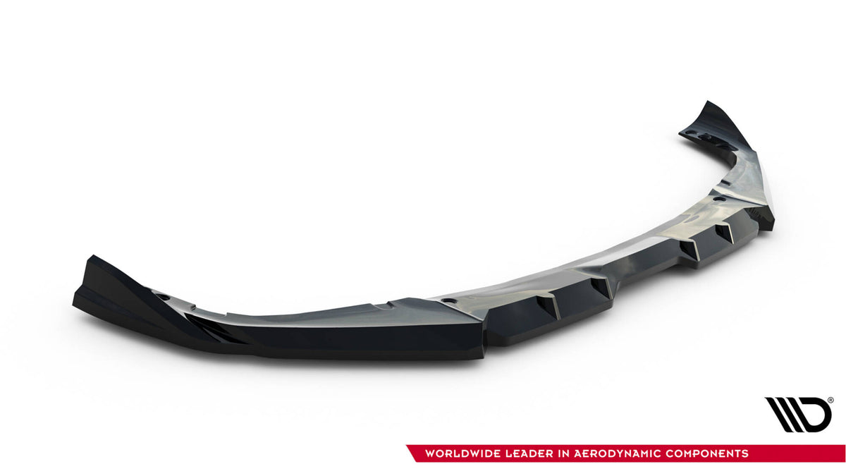Street+ Spoilerlippe Front Ansatz V.1 passend für BMW X6 M F96 Facelift schwarz Hochglanz – Ansicht 5