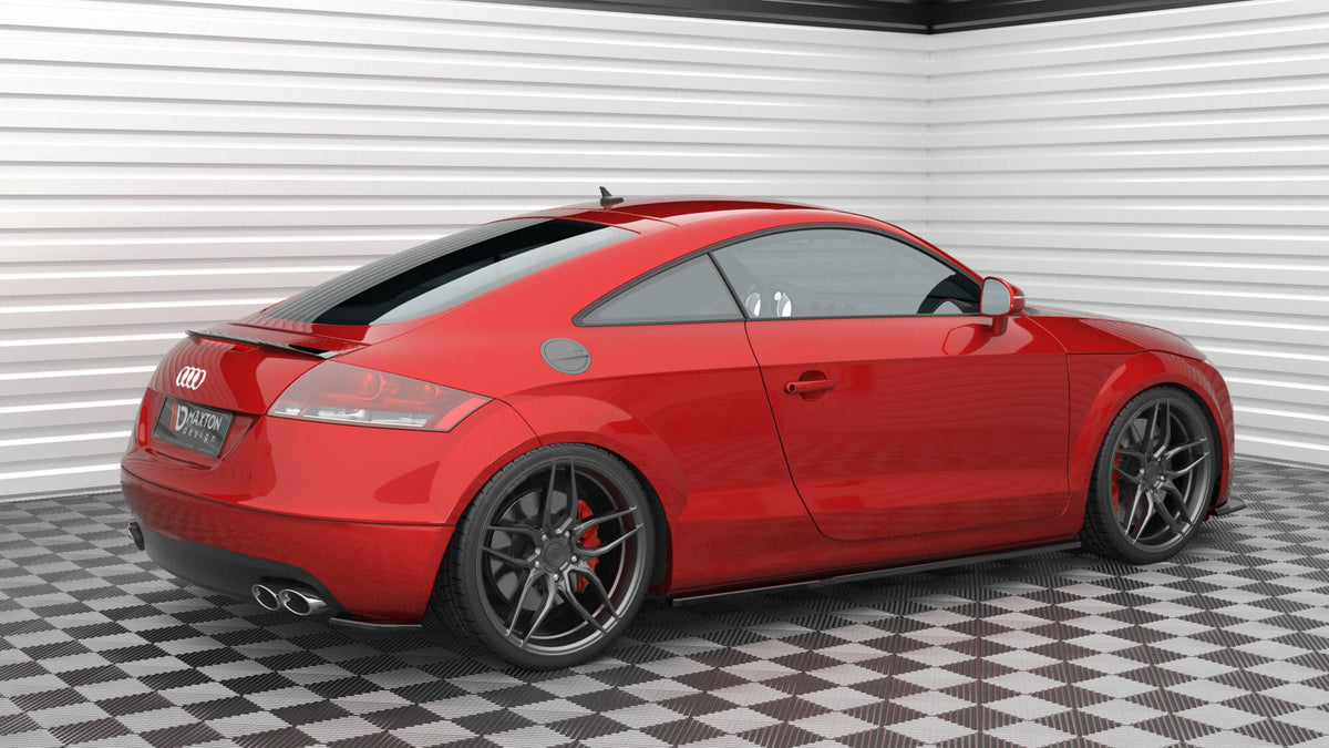 Heck Ansatz Flaps Diffusor passend für Audi TT 3.2 V6 8J schwarz Hochglanz – Ansicht 6