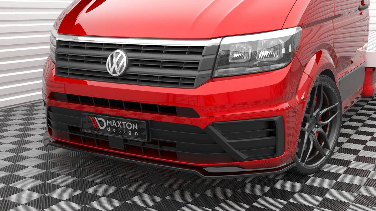 Street+ Spoilerlippe Front Ansatz V.2 passend für VW Crafter Mk2 schwarz Hochglanz – Ansicht 1