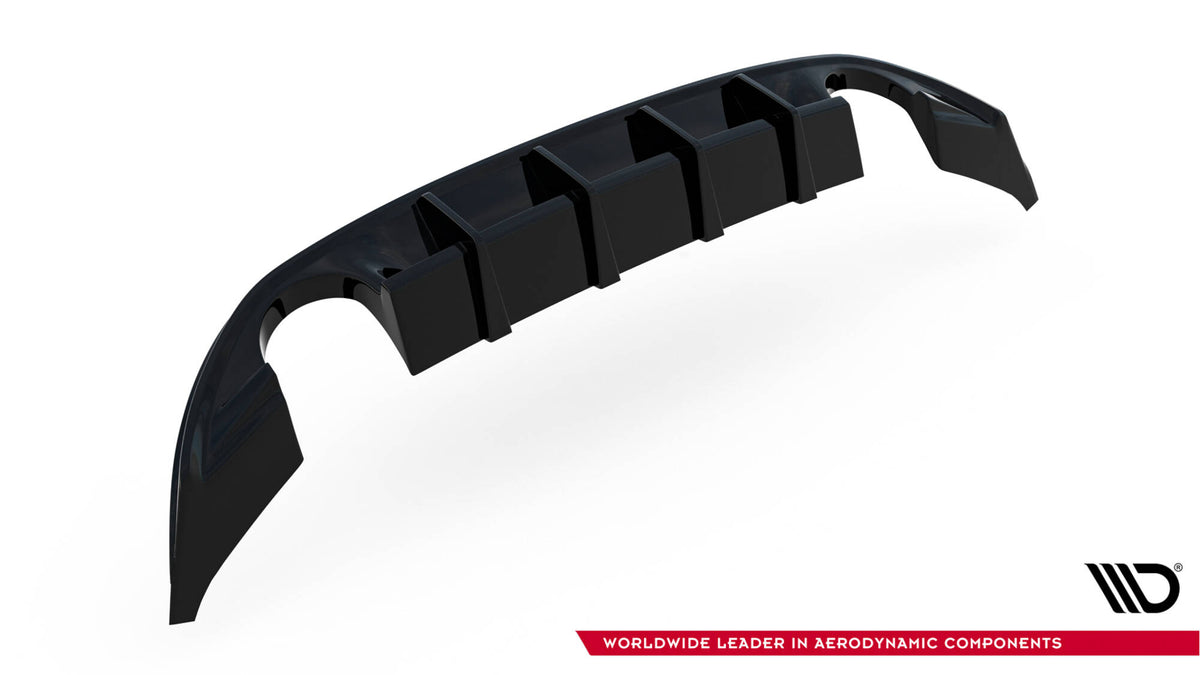 Diffusor Heck Ansatz passend für Hyundai I30 N Hatchback Mk3 Facelift schwarz Hochglanz – Ansicht 6