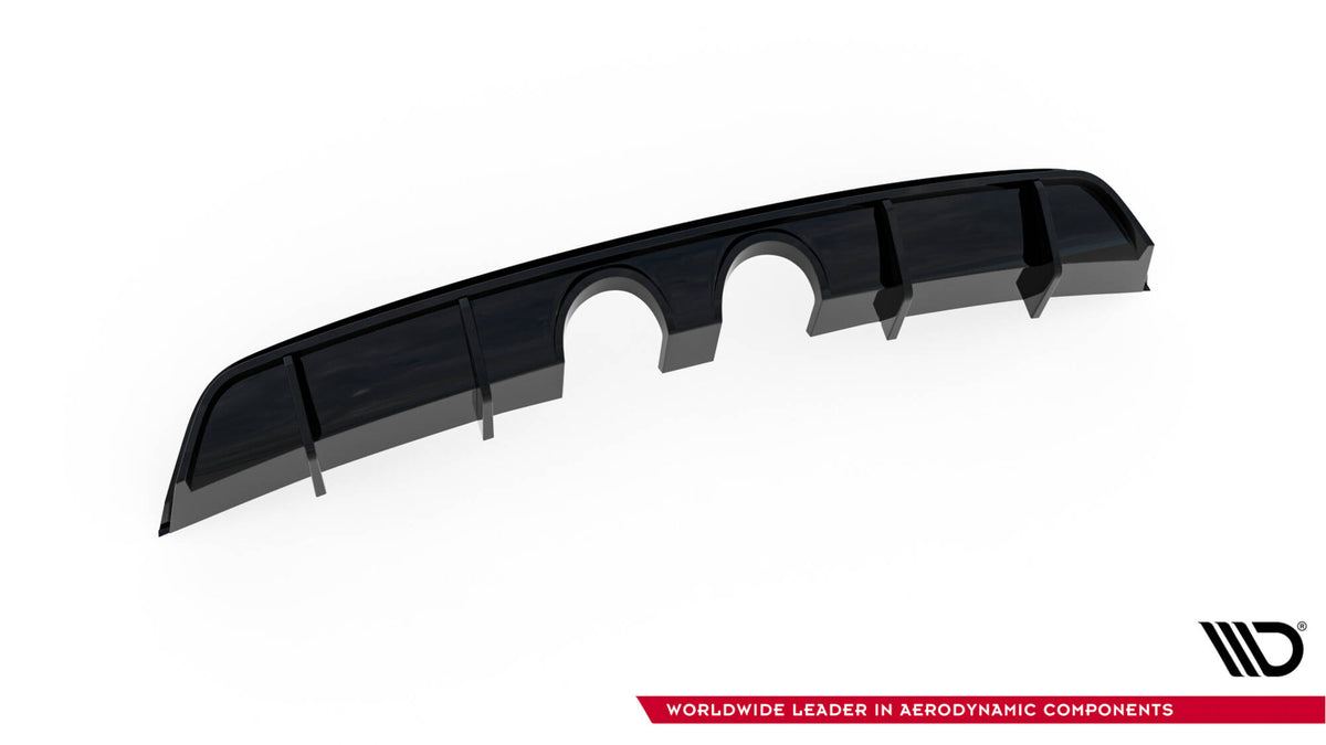 Diffusor Heck Ansatz V.2 passend für VW Scirocco Mk3 (R32 Auspuff) schwarz Hochglanz – Ansicht 8
