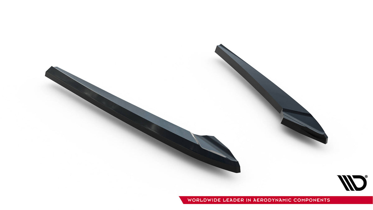 Heck Ansatz Flaps Diffusor V.3 passend für Audi A6 S-line Avant C7  schwarz Hochglanz – Ansicht 5