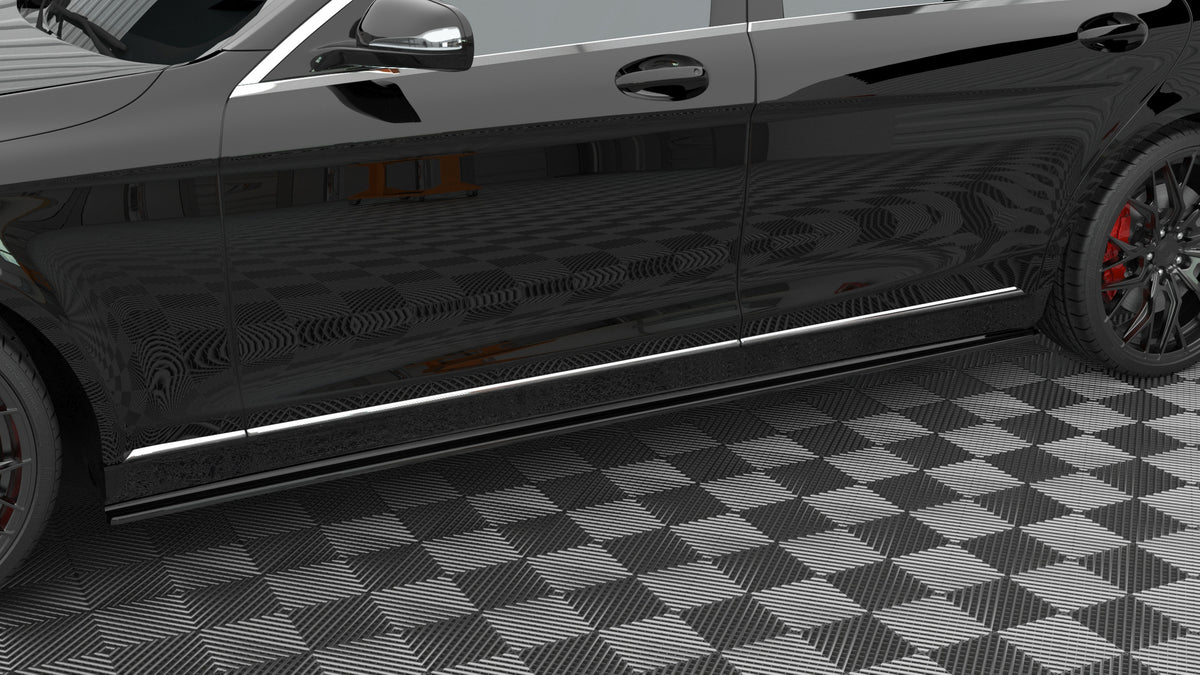 Street+ Seitenschweller Leisten passend für Mercedes-Benz S Long W222 schwarz Hochglanz – Ansicht 4