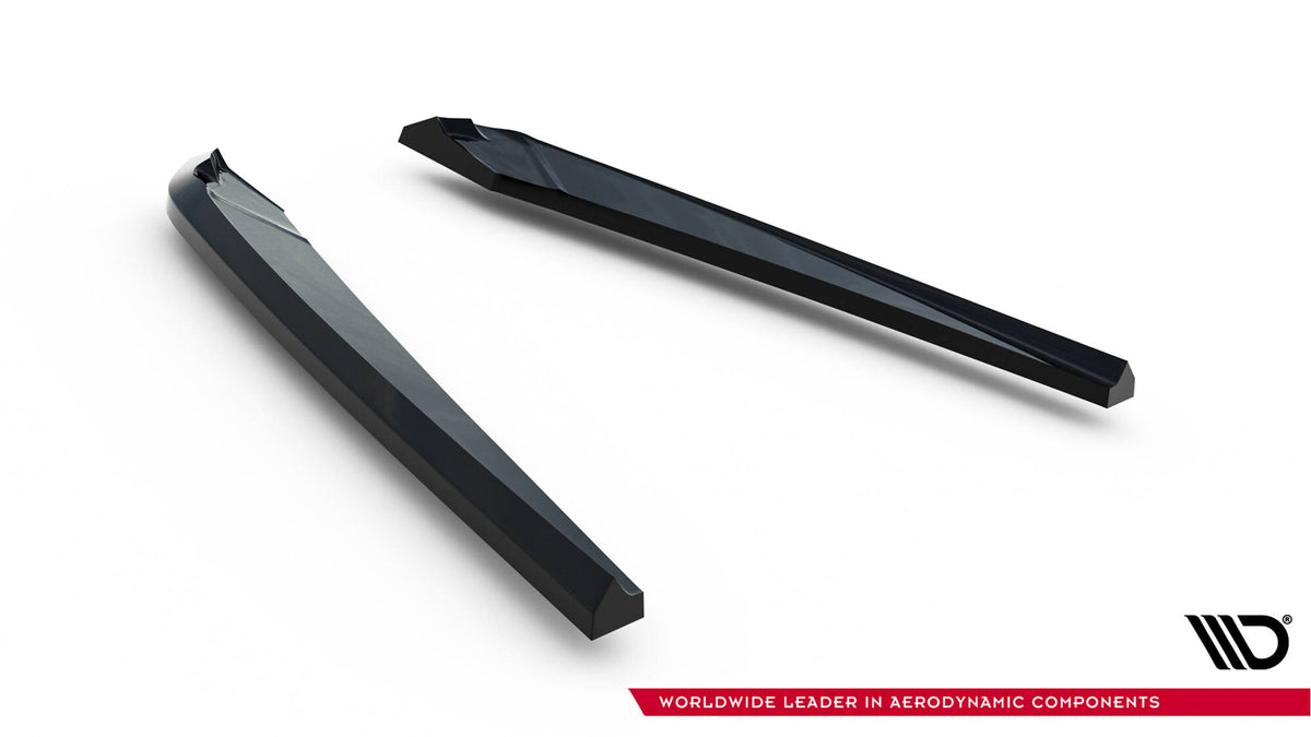 Heck Ansatz Flaps Diffusor V.2 passend für Audi A6 S-line Avant C7  schwarz Hochglanz – Ansicht 4
