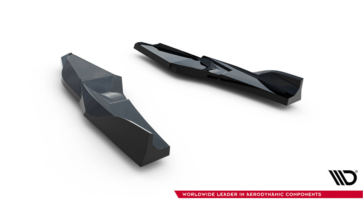 Heck Ansatz Flaps Diffusor V.4 passend für Audi S3 Limousine 8Y Facelift schwarz Hochglanz – Ansicht 8