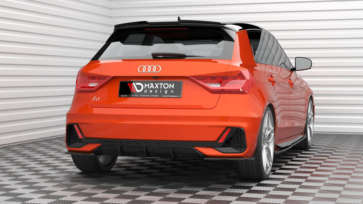 Heck Ansatz Flaps Diffusor V.2 passend für Audi A1 S-Line GB schwarz Hochglanz – Ansicht 3