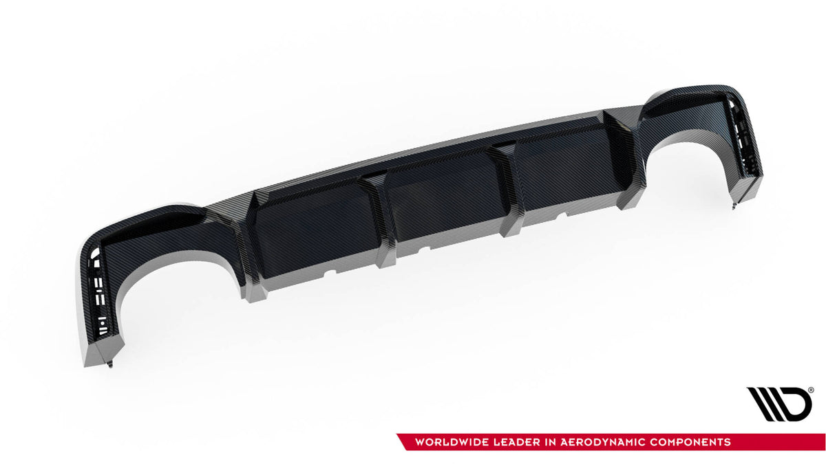 Prepreg Carbon Fiber Diffusor Heck Ansatz passend für Audi RS7 C8 C8  (version mitout towbar) – Ansicht 4