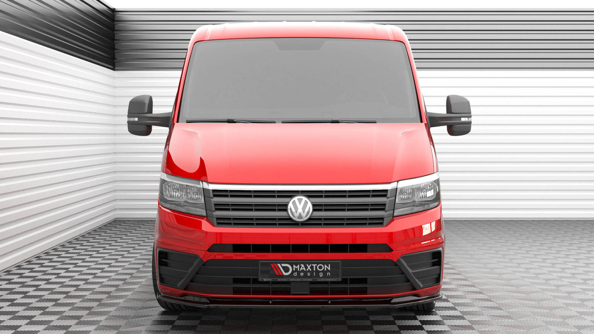 Street+ Spoilerlippe Front Ansatz V.1 passend für VW Crafter Mk2 schwarz Hochglanz – Ansicht 1