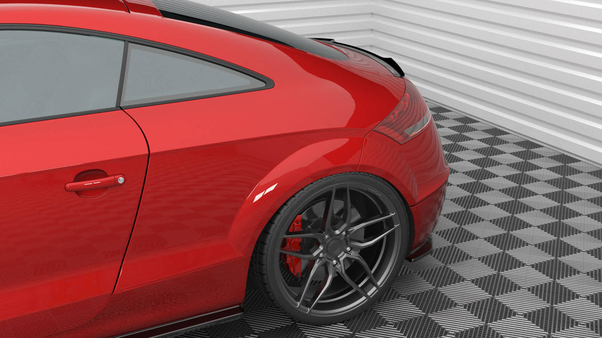 Heck Ansatz Flaps Diffusor passend für Audi TT 3.2 V6 8J schwarz Hochglanz – Ansicht 1