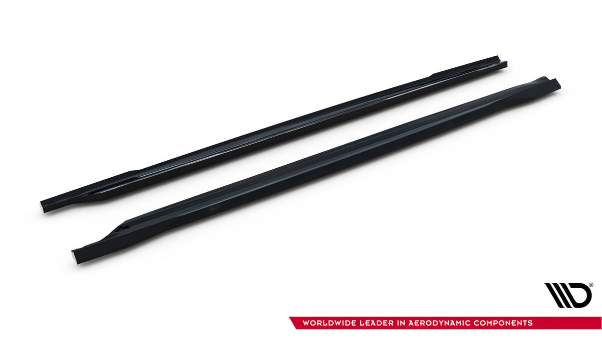 Street+ Seitenschweller Leisten passend für Skoda Octavia Liftback / Combi Mk4 Facelift schwarz Hochglanz – Ansicht 5