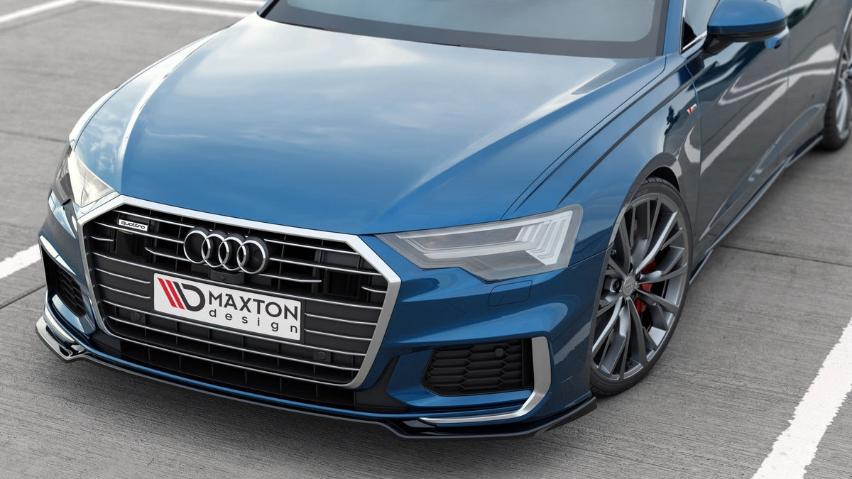 Street+ Spoilerlippe Front Ansatz V.1 passend für Audi A6 S-Line / S6 C8 / C8 Facelift schwarz Hochglanz – Ansicht 5